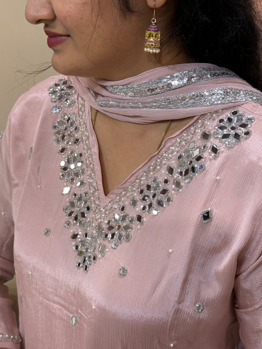 Designer Chinon Collection With Real Mirror Work | R177