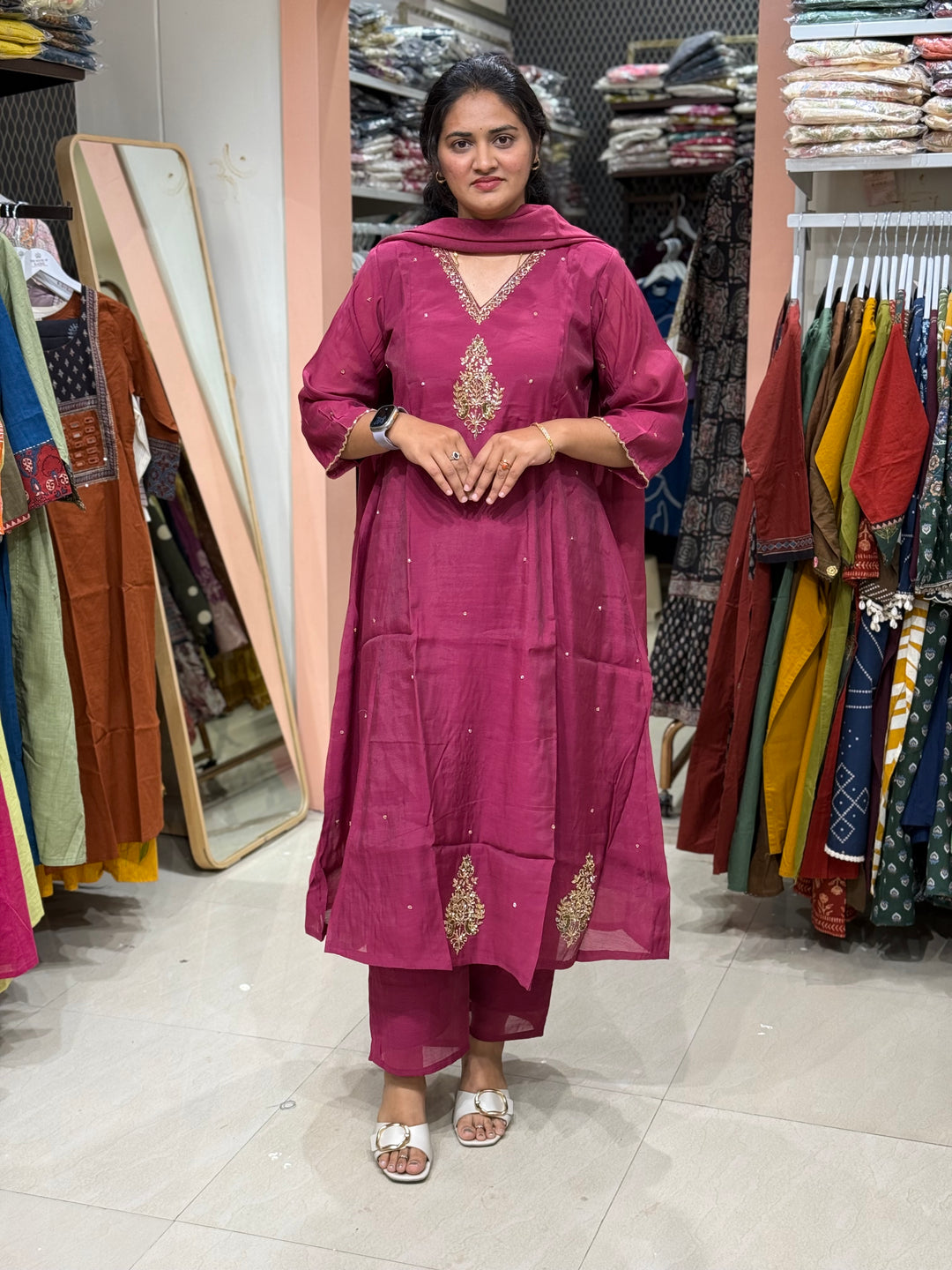 Mul Chanderi Semi Party Wear Collection | R205