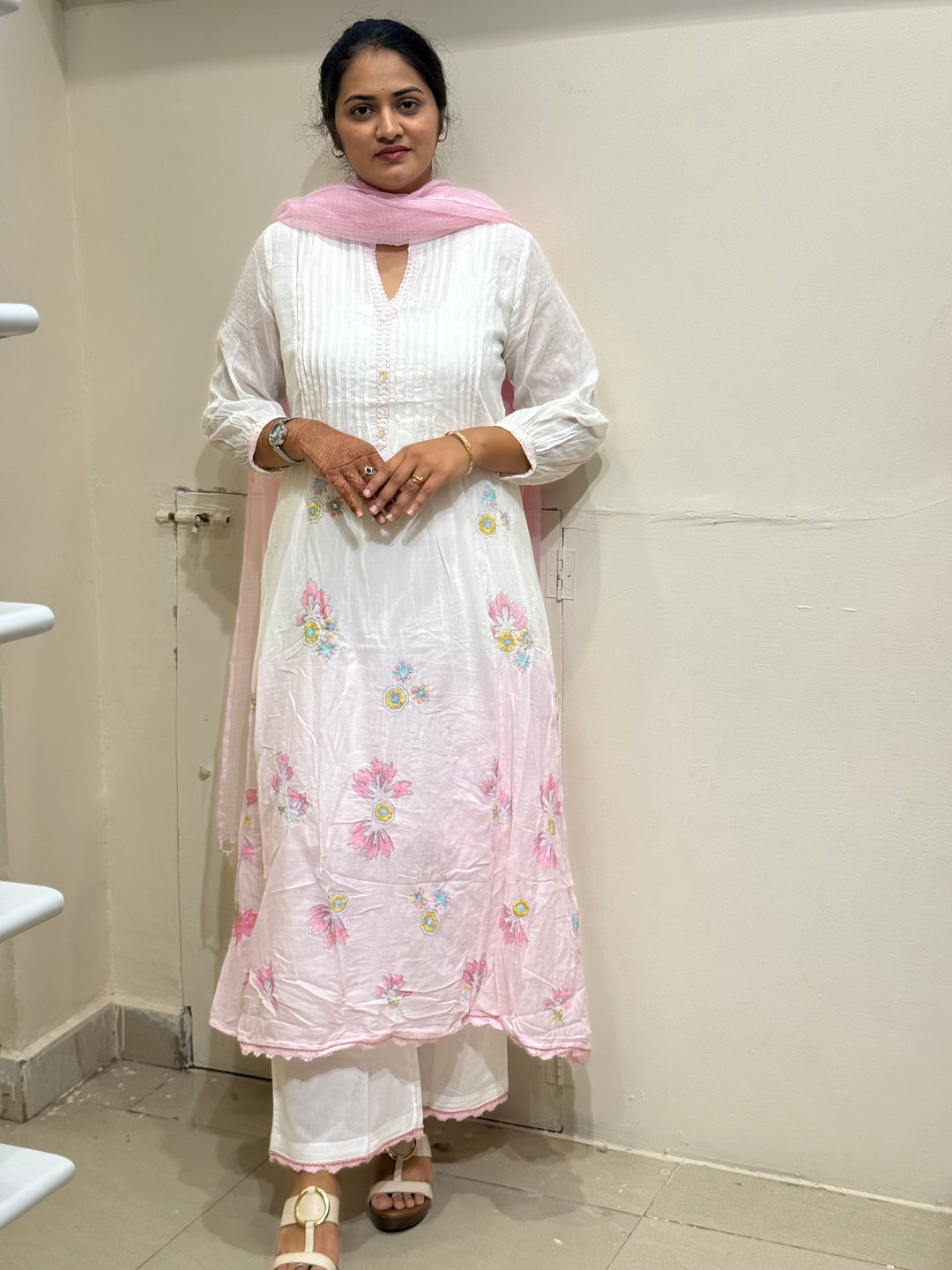 Premium Mul Cotton Ombré Shade Collection With Kota Doria Dupatta | R176