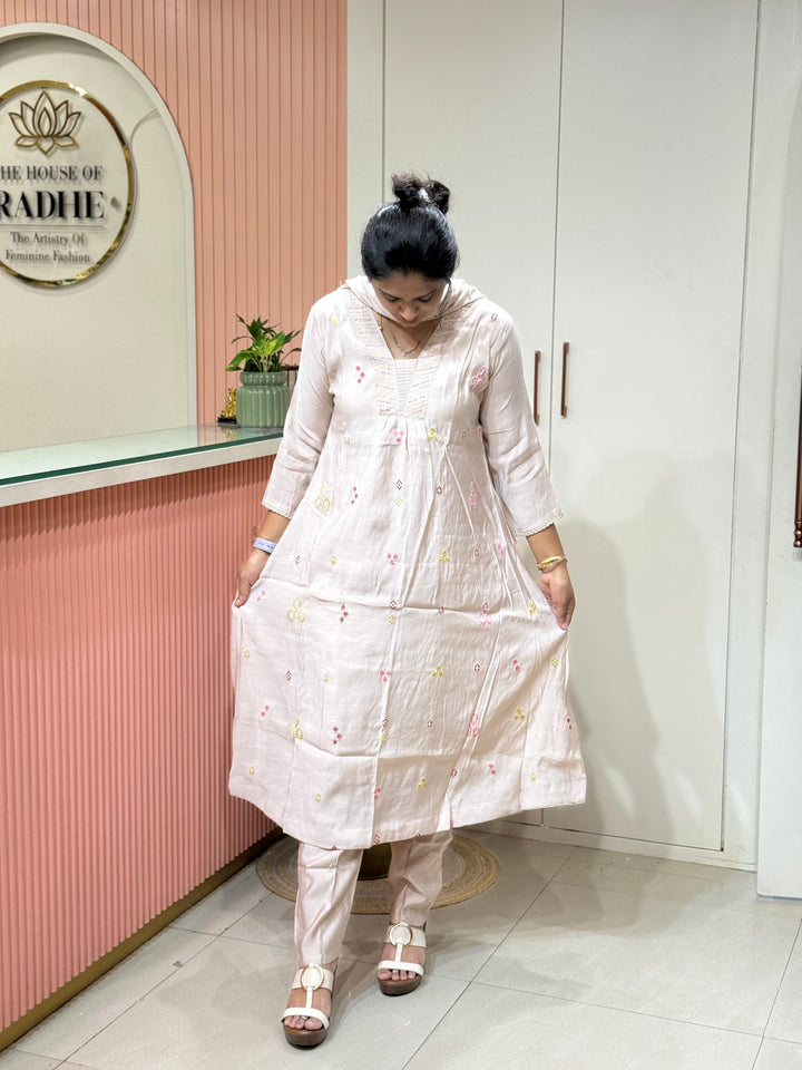 Mul Chanderi Collection with Embroidery work (Cotton Lining)| R204
