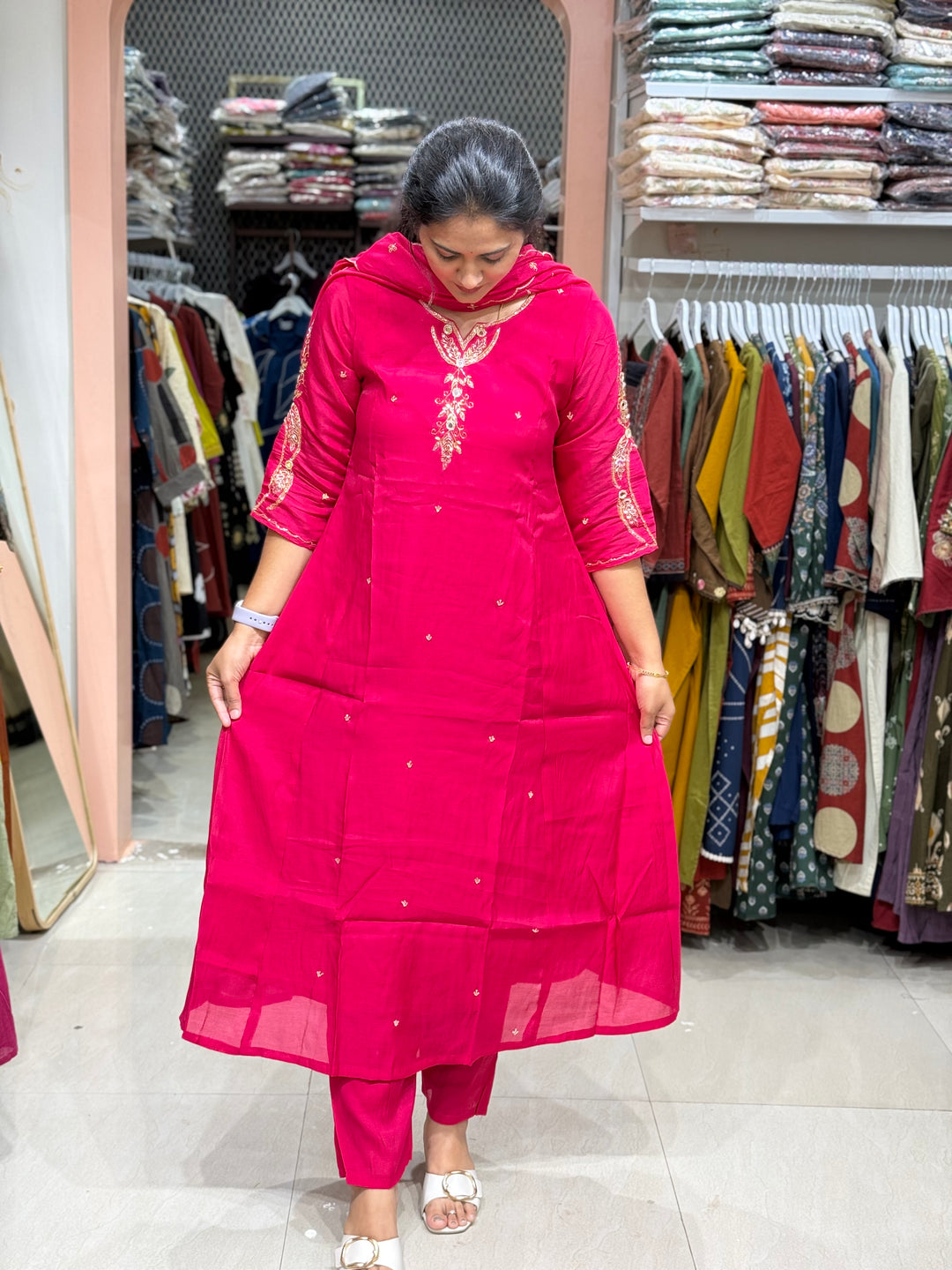 Mul Chanderi Semi Party Wear Collection | R205