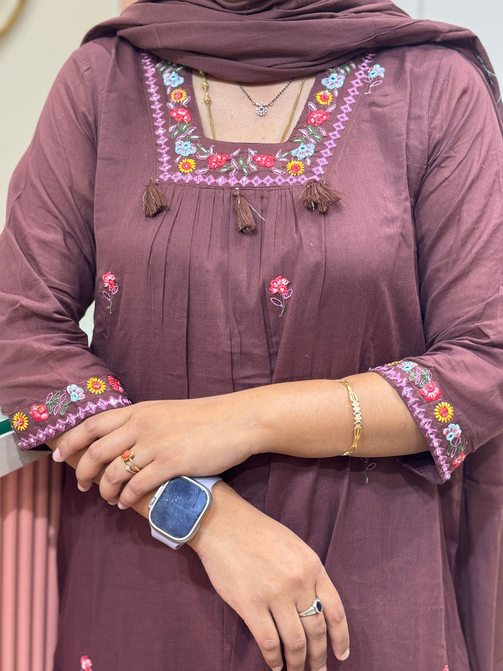 Soft Mul Cotton 3 Pcs Kurta Set | R122