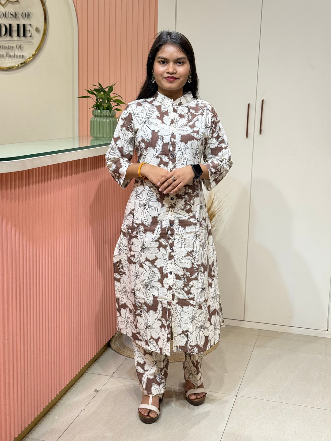 Flex Cotton 2 piece collection with floral work | R137