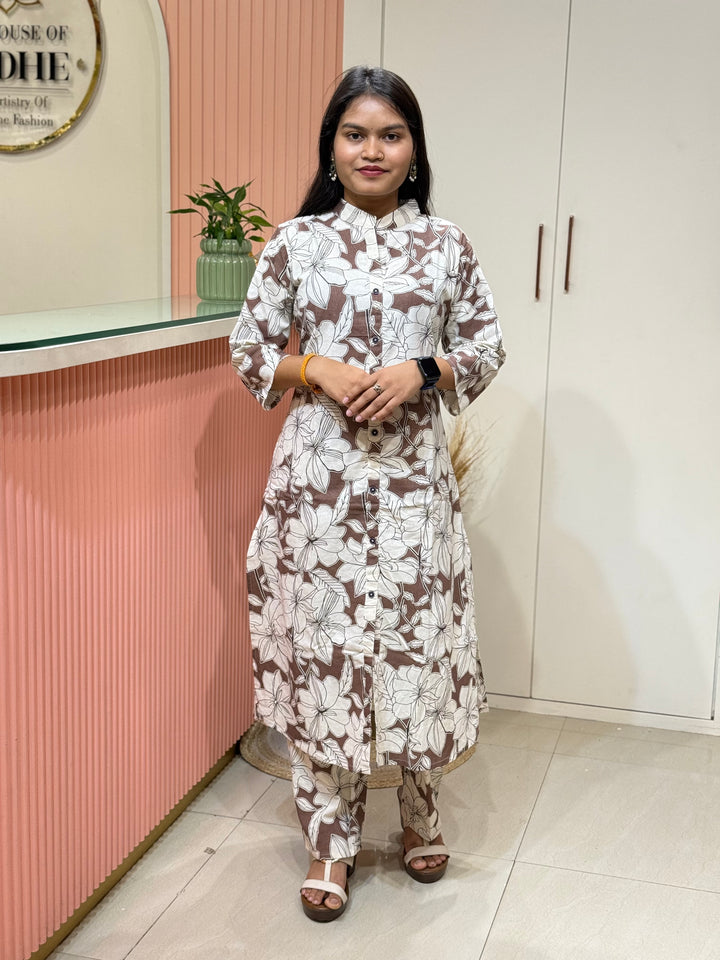 Flex Cotton 2 piece collection with floral work | R137