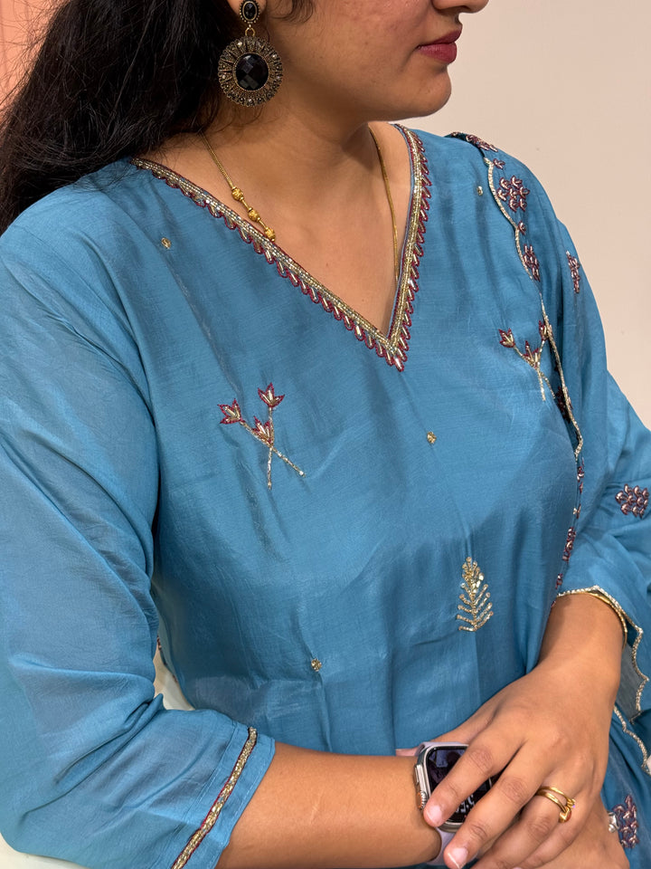 Mul Chanderi Semi Party Wear | R214