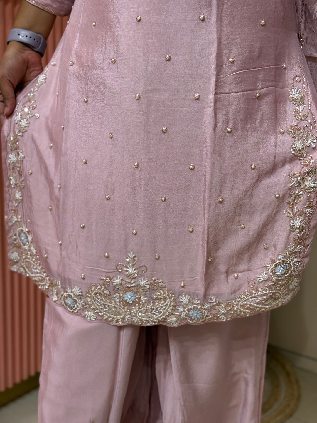 Pure Chinon Heavy Handwork Flared Palazzo Collection | R117