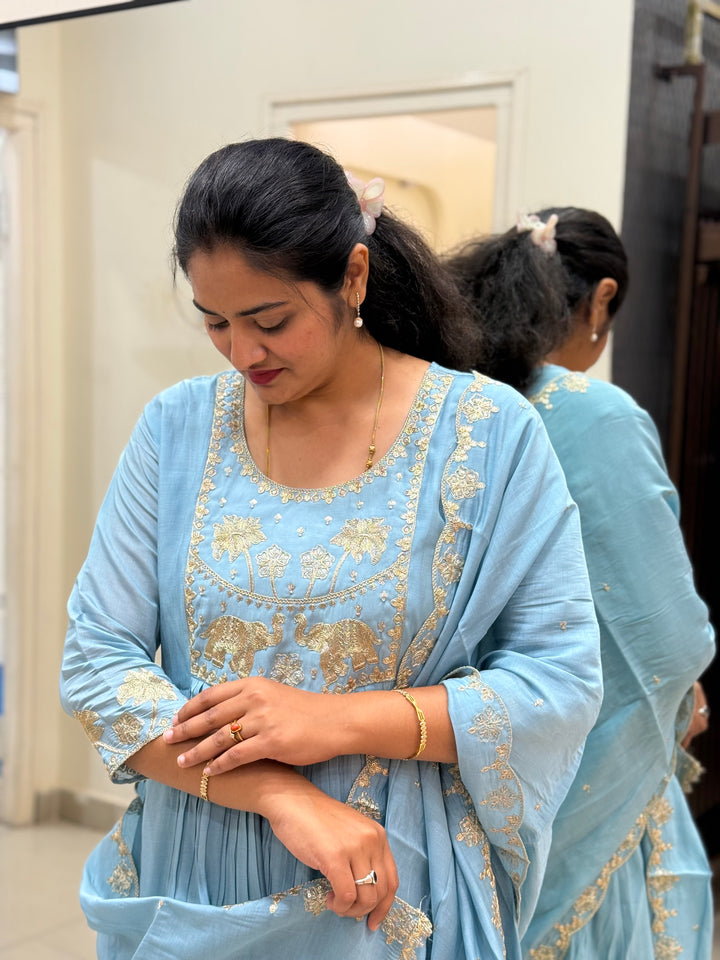 Mul Chanderi 3Pcs Set Collection (Cotton Lining )| R209