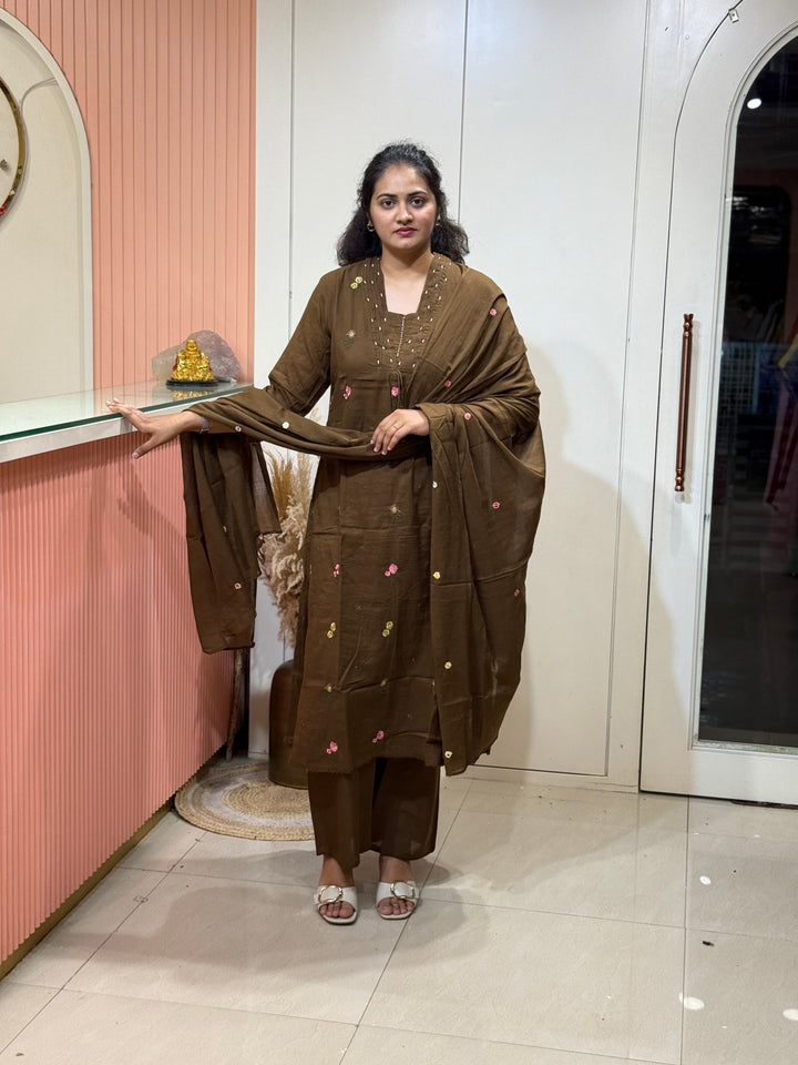 Mul Cotton with Beautiful Embroidery Work (Cotton Lining) | R176