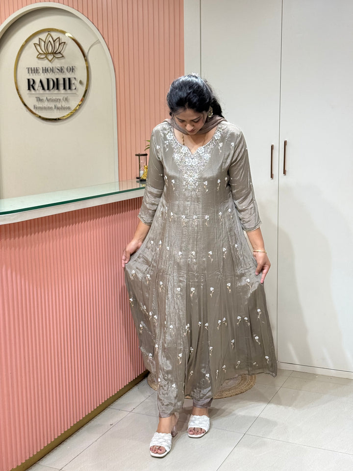 Pure Chinon Festive Collection | Full Handwork, Sequin &amp; Cut Dana | R177