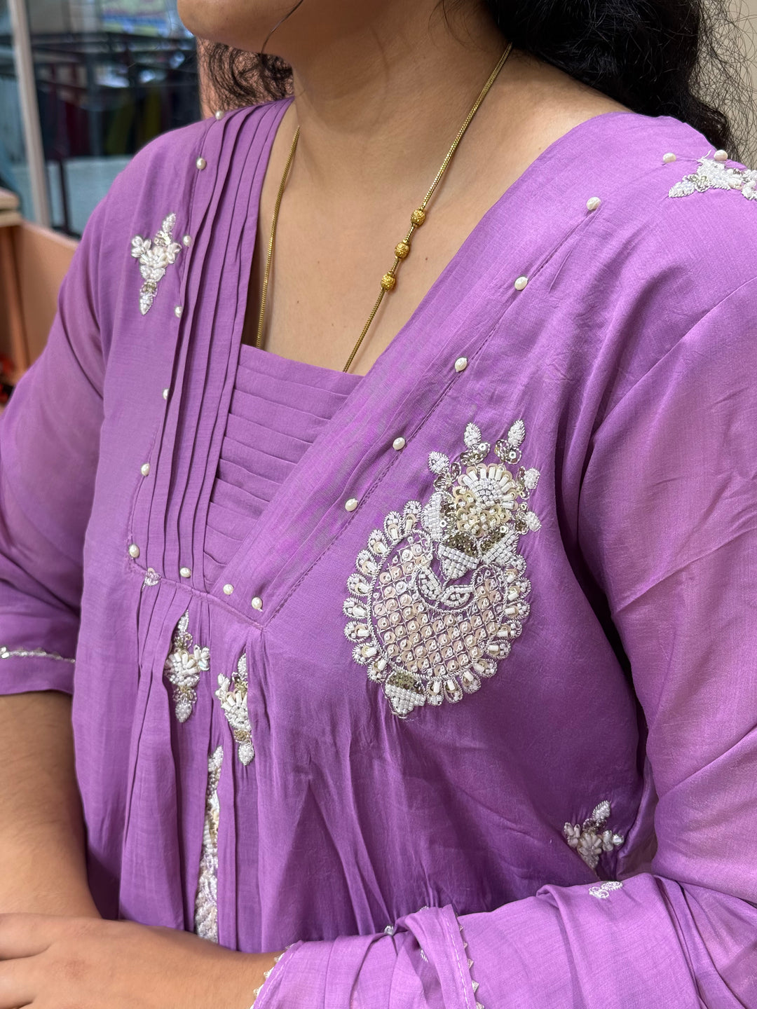 Premium Mul Chanderi with Heavy Handwork | R206