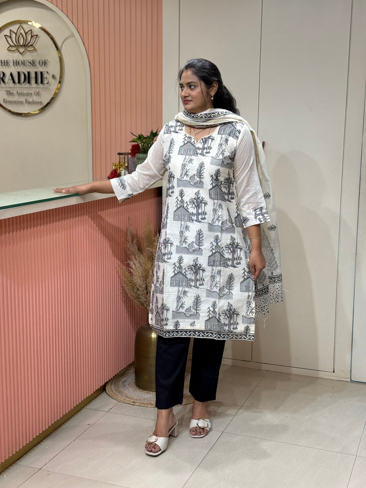 Linen Silk Collection with cotton Lining (Full Length Dupatta)| R181