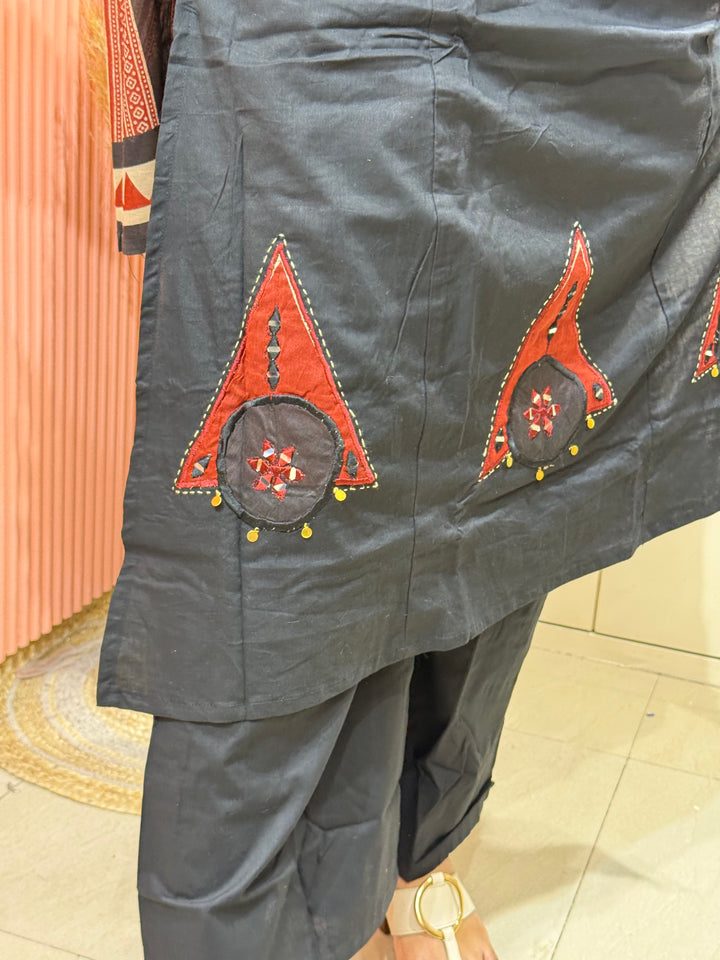 Pure Cotton 3 Pcs Set with A-Line Pattern | R180