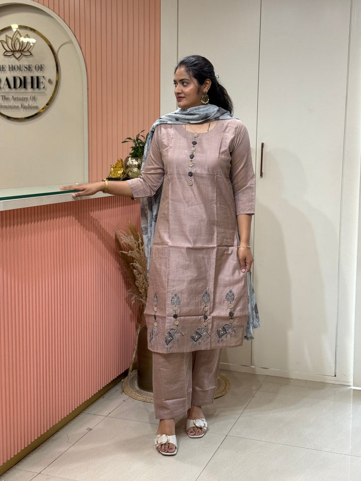 Pure Jamdhani Designer 3 Pcs Set Collection (Cotton Lining)| R211