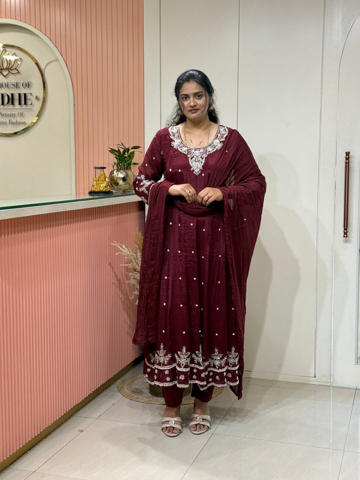 Pure Chinon Handwork Collection Party Wear  | R177