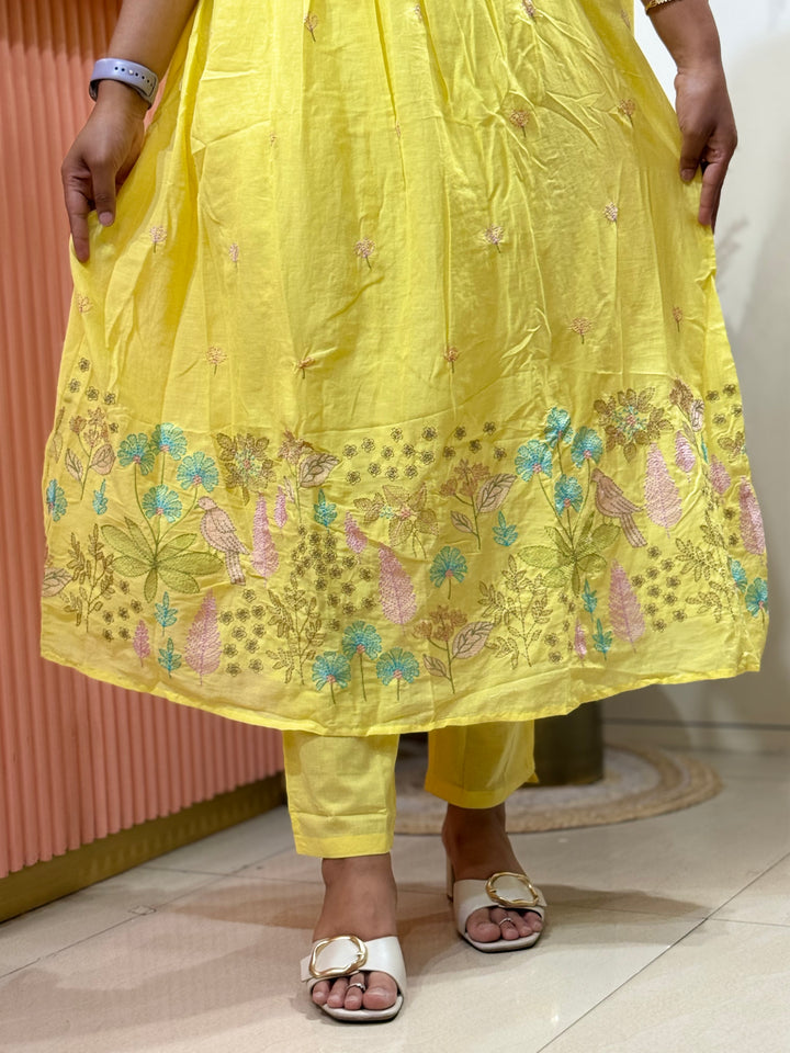 Pure Mul Cotton with Embroidery work(Cotton Lining) | R168