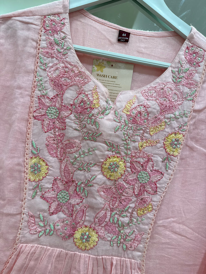 Pure Mul Cotton with Embroidery Work (Cotton Lining)  | R168