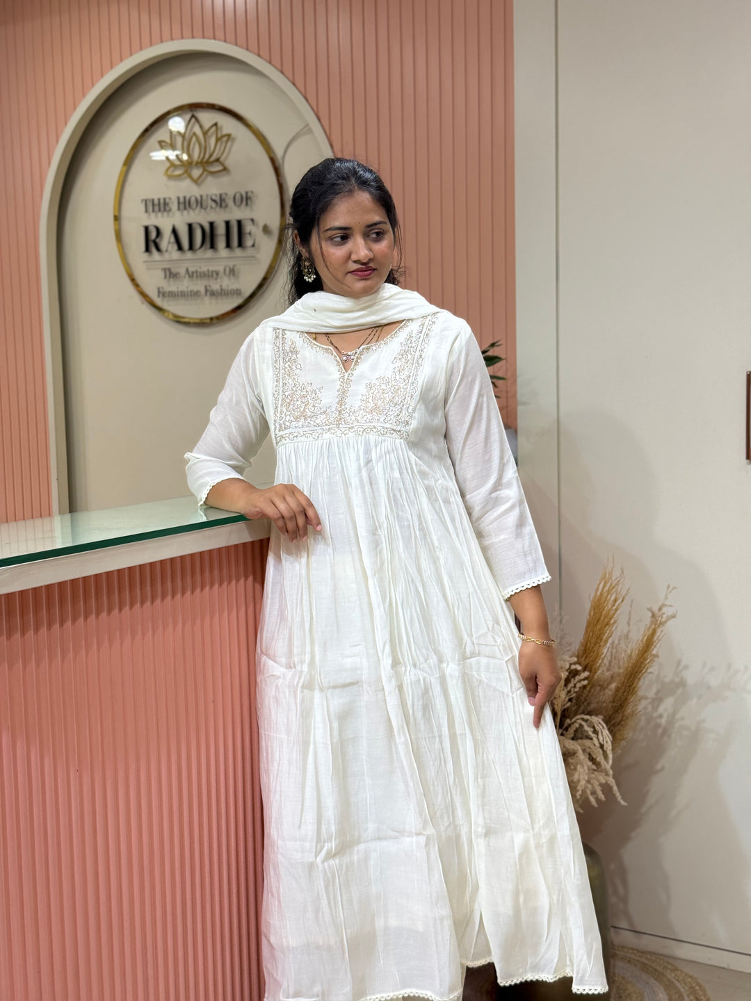 Mul Chanderi Collection with Handwork ( Cotton Lining )| R217
