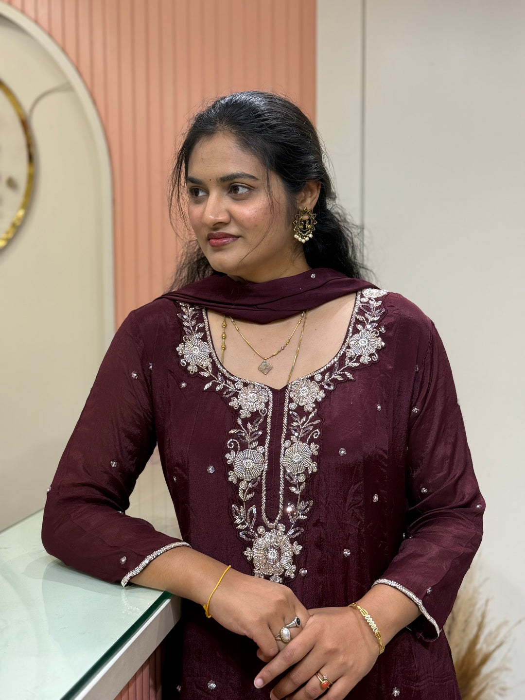 Pure Chinon Handwork Collection Party Wear | R177
