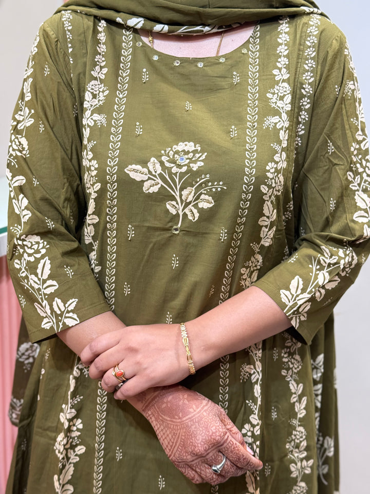 A-Line Cotton 3 Pc Collection With Full Length Dupatta | R178