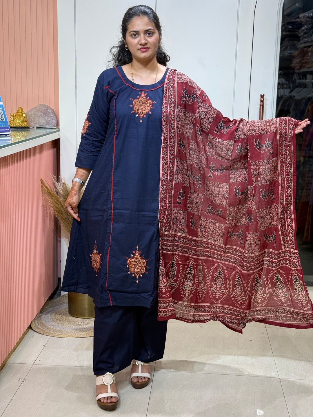 Cotton 3 Pc Collection with Patch work | R173
