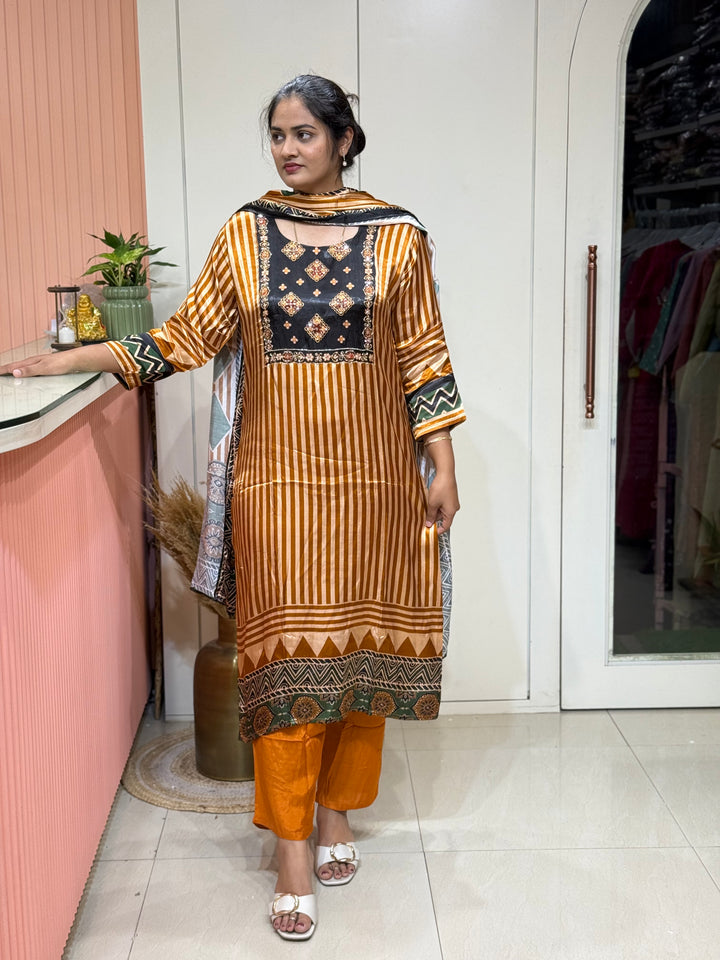 Gaji Satin Collection with Bandini print ( Dupatta Gaji Satin ) | R227