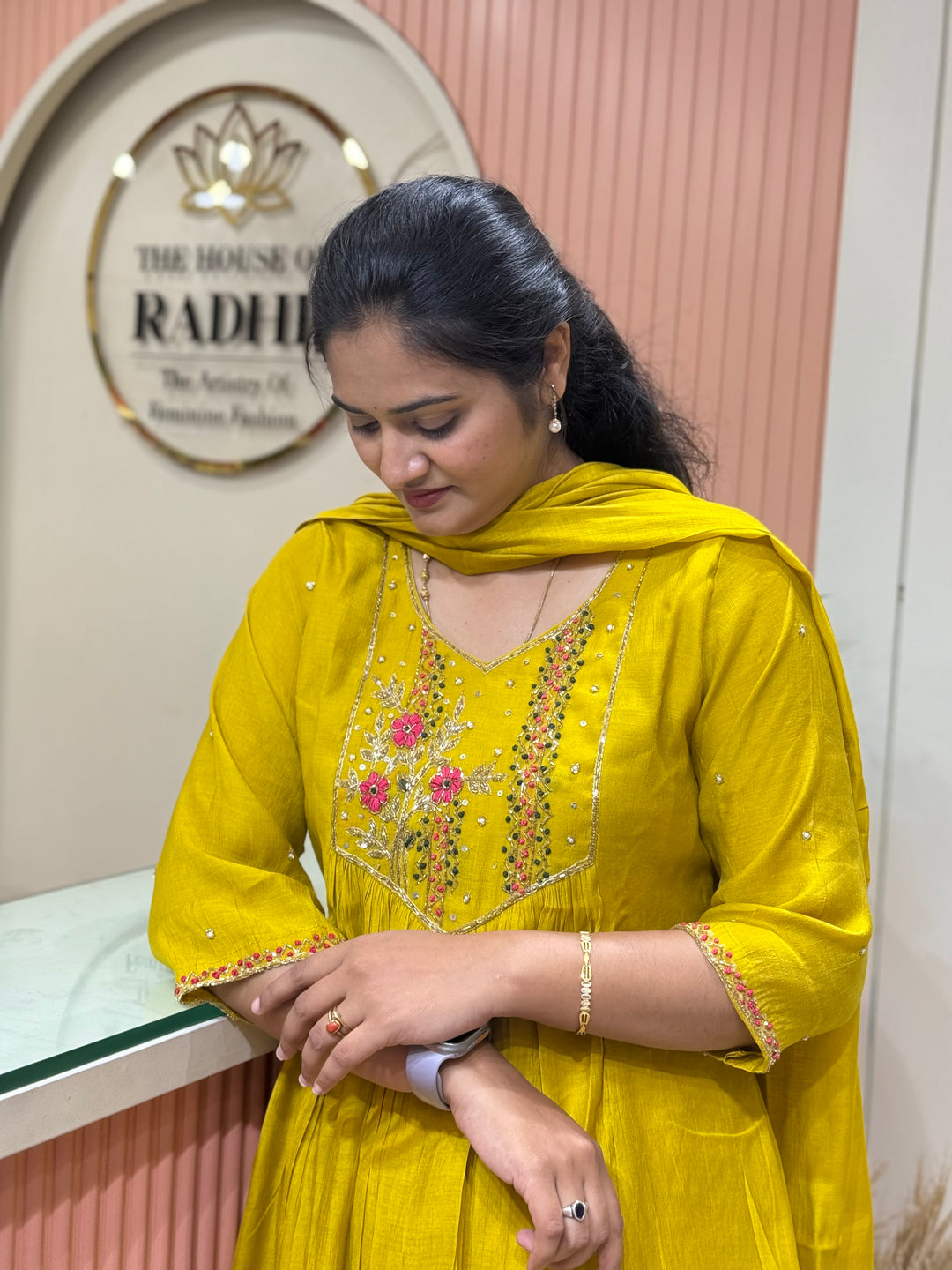 Coral Mul Chanderi Collection Semi Party Wear (Cut Dana &amp; bead Work)| R208