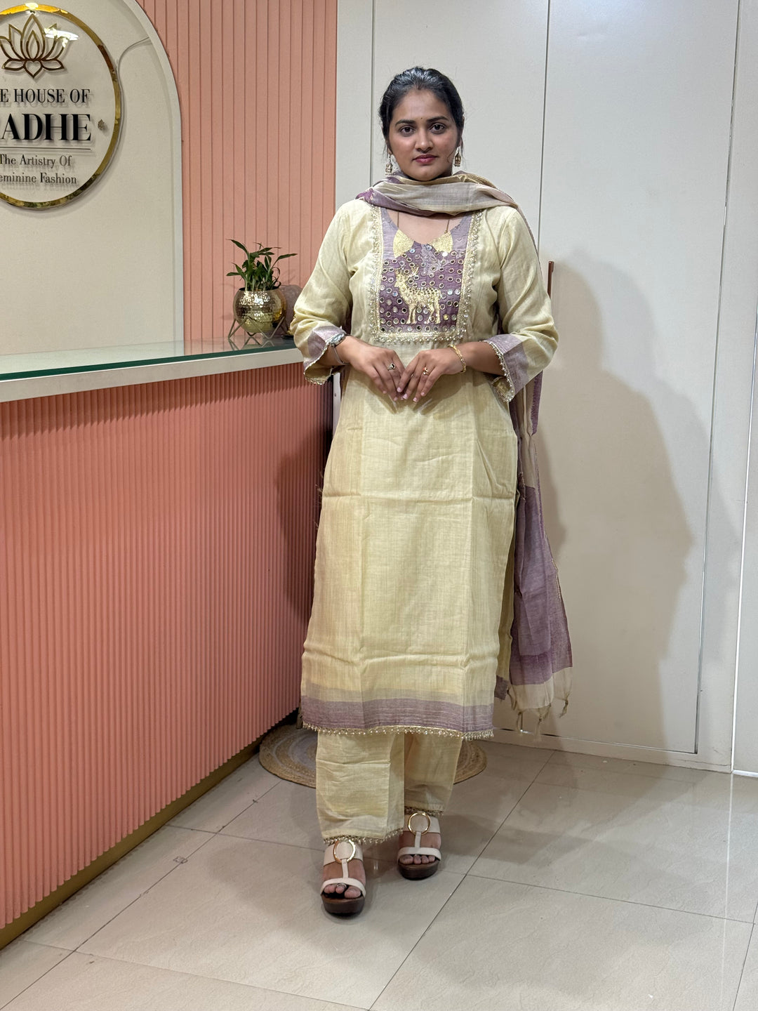 Pure Jamdhani Designer 3 Pcs Set Collection (Cotton Lining)| R211