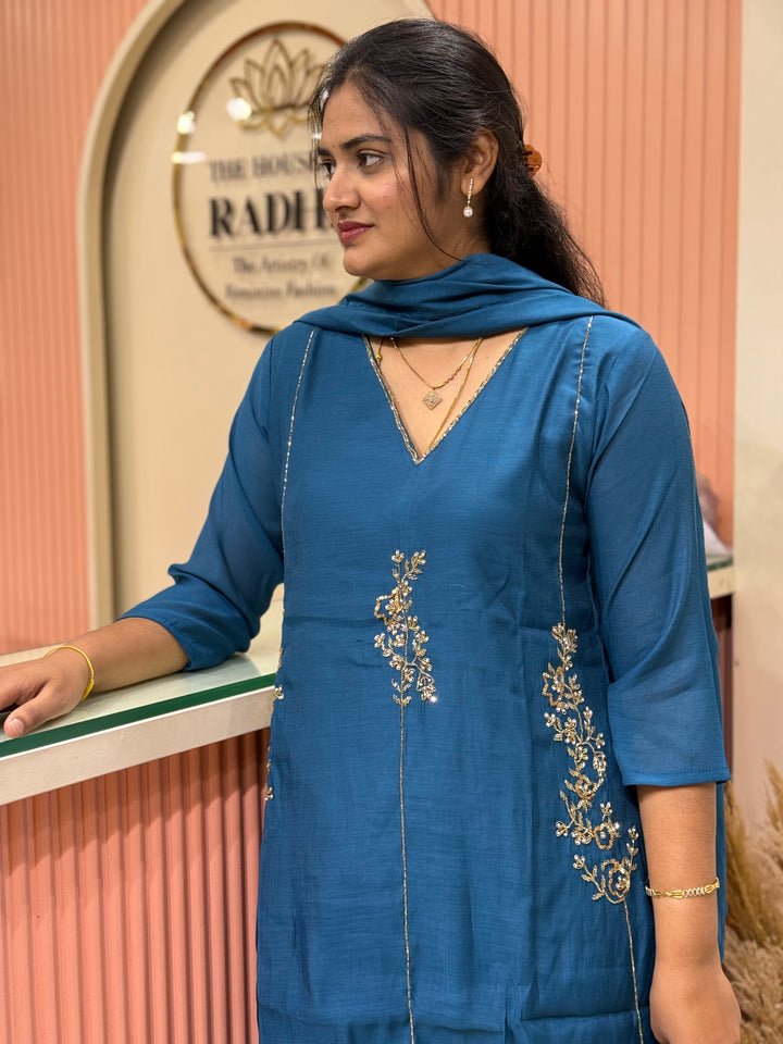 Coral Mul Chanderi Partywear Collection |Cut Dana  &amp; Zardozi Work | R206