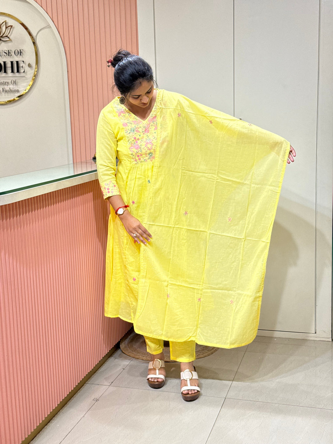 Pure Mul Cotton with Embroidery Work (Cotton Lining)  | R168