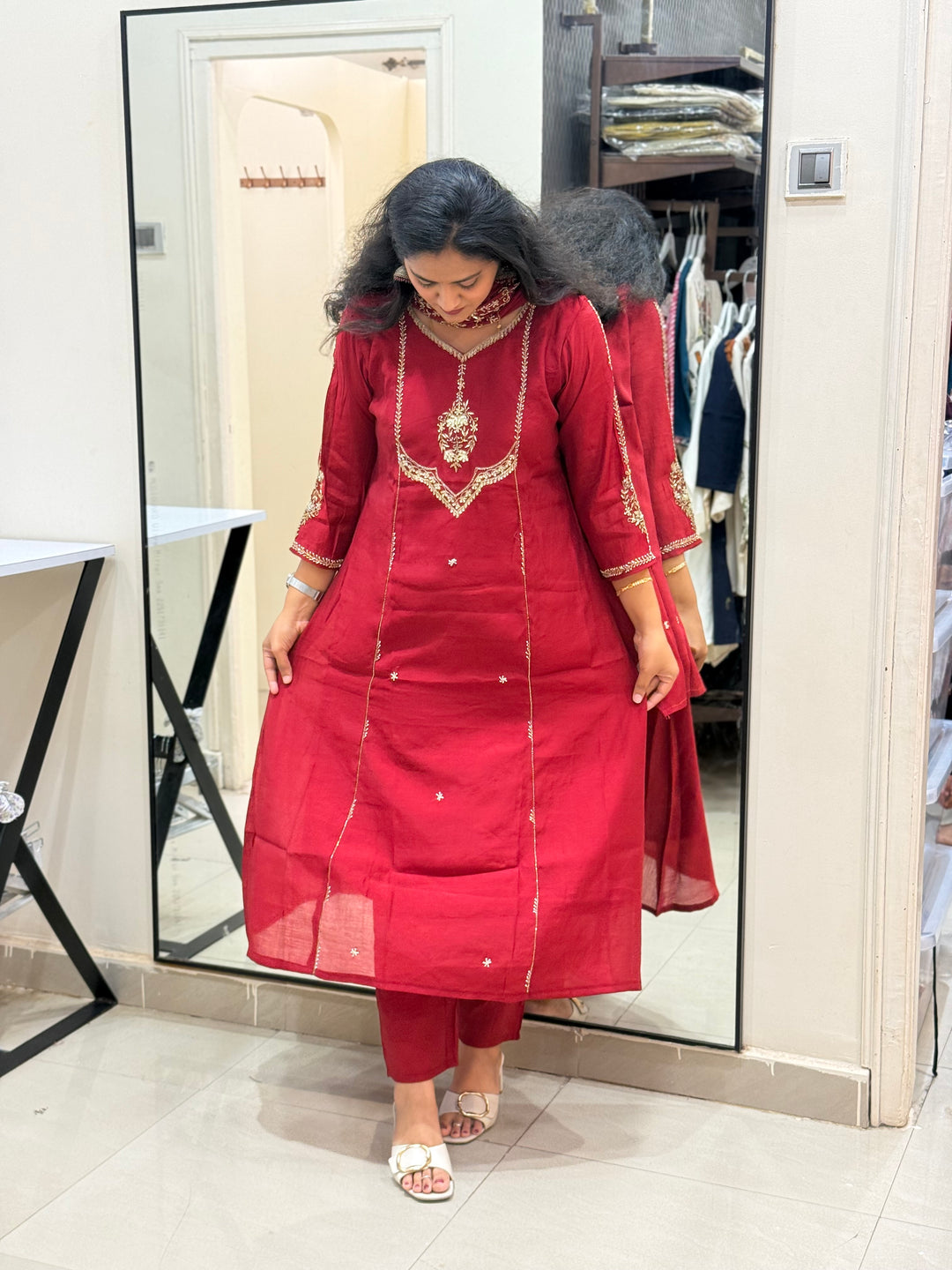 Premium Mul Chanderi Party wear Collection with Dupatta Work | R206