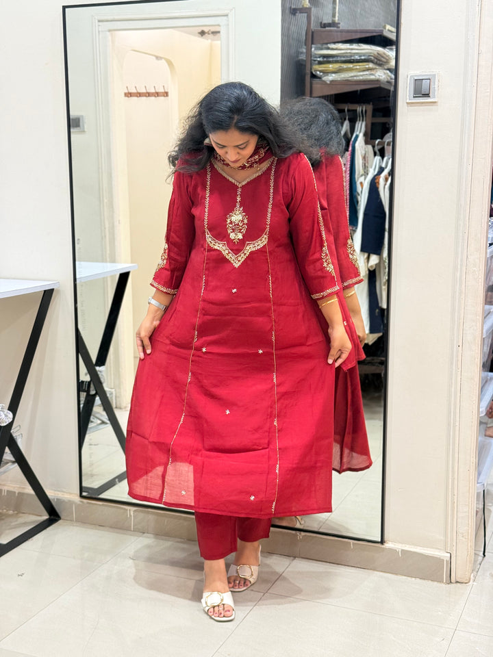 Premium Mul Chanderi Party wear Collection with Dupatta Work | R206