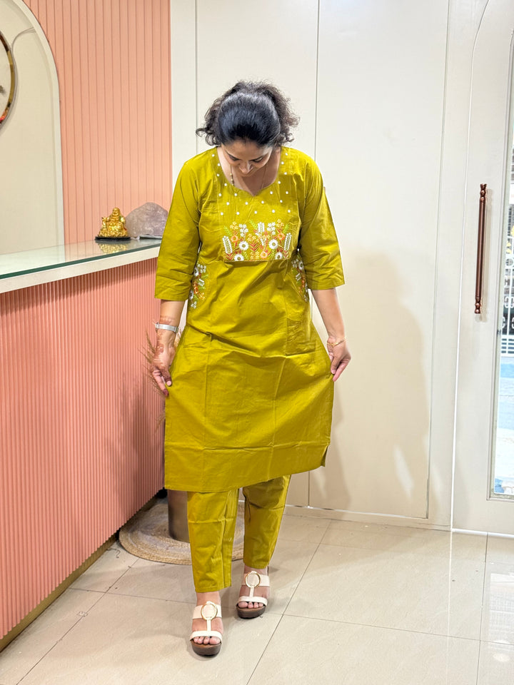 Cotton 2 Pc Kurta Set – Embroidered Collection | R137