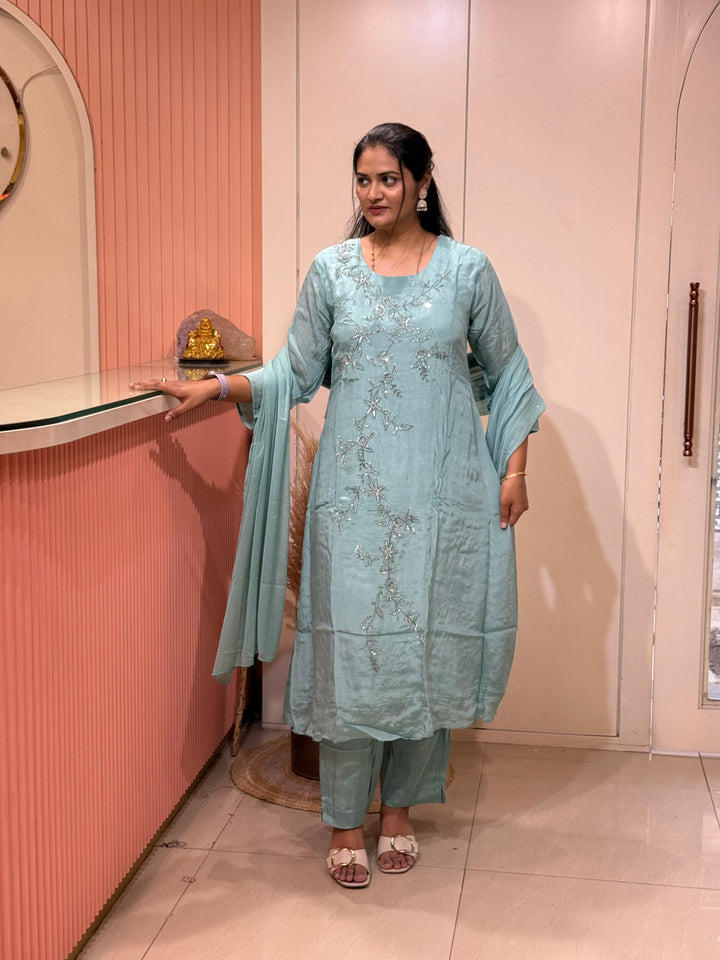 Pure Chinon Handwork Collection Party Wear  | R177