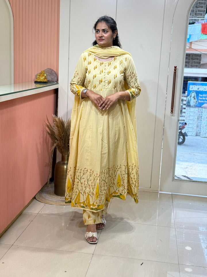 Pure Cotton Anarkali Style Collection with cotton Lining | R164