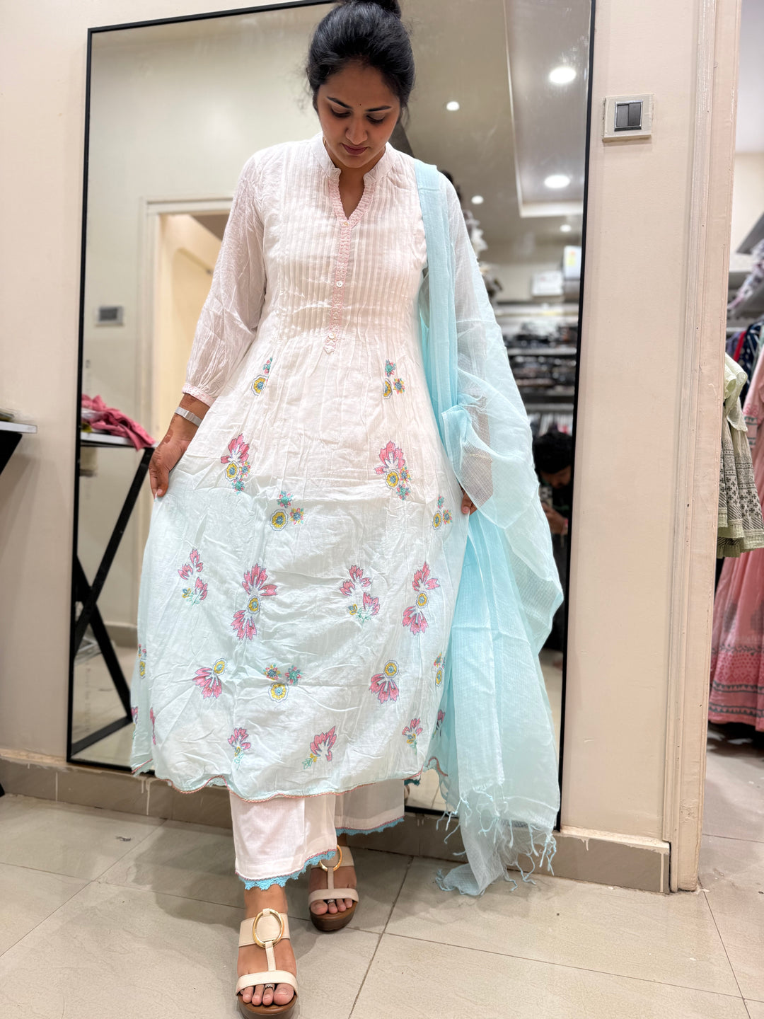 Premium Mul Cotton Ombré Shade Collection With Kota Doria Dupatta | R176