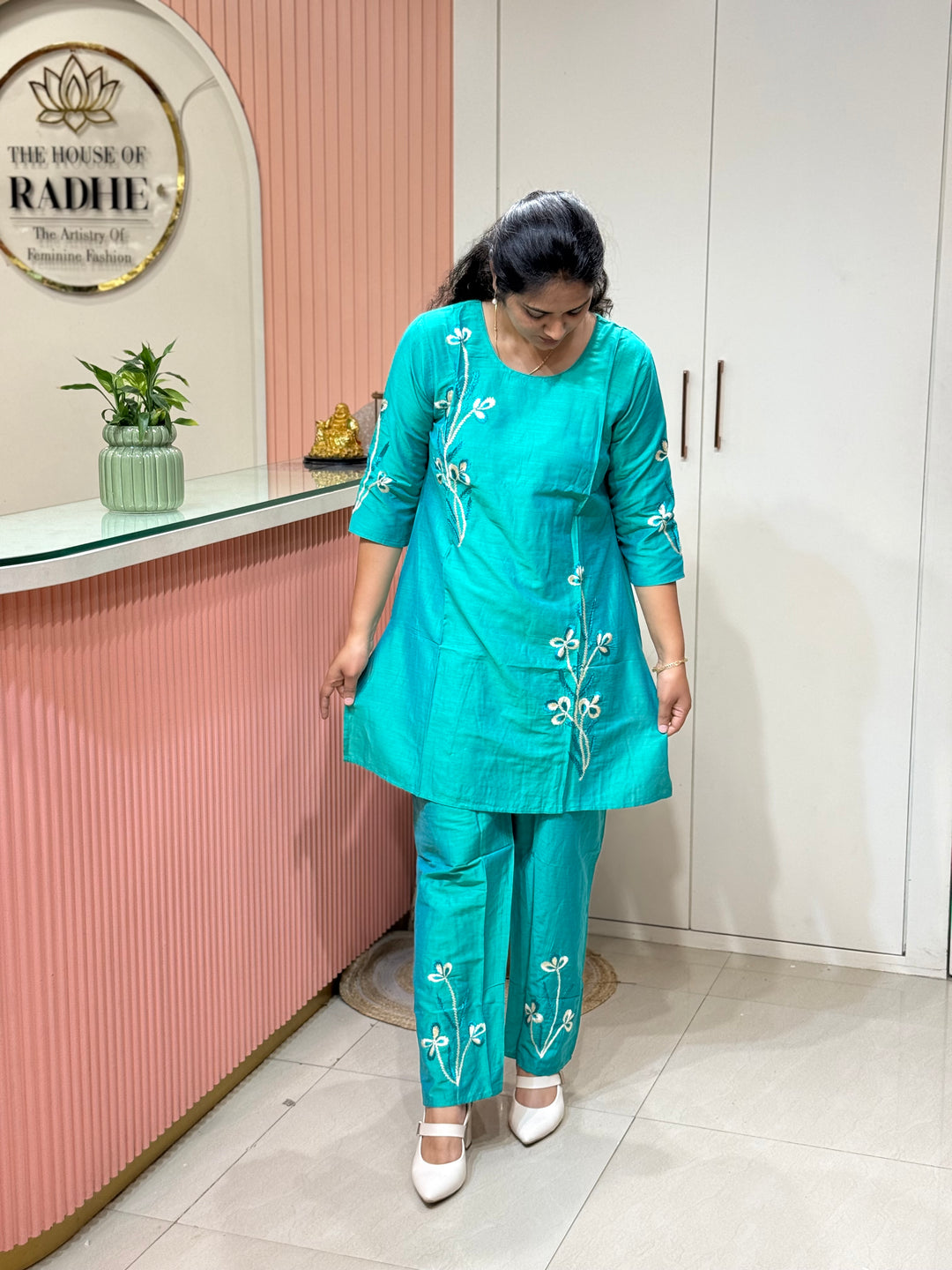 Co-Ord Set Collection with Beautiful Embroidery Design in Top and Bottom | R137