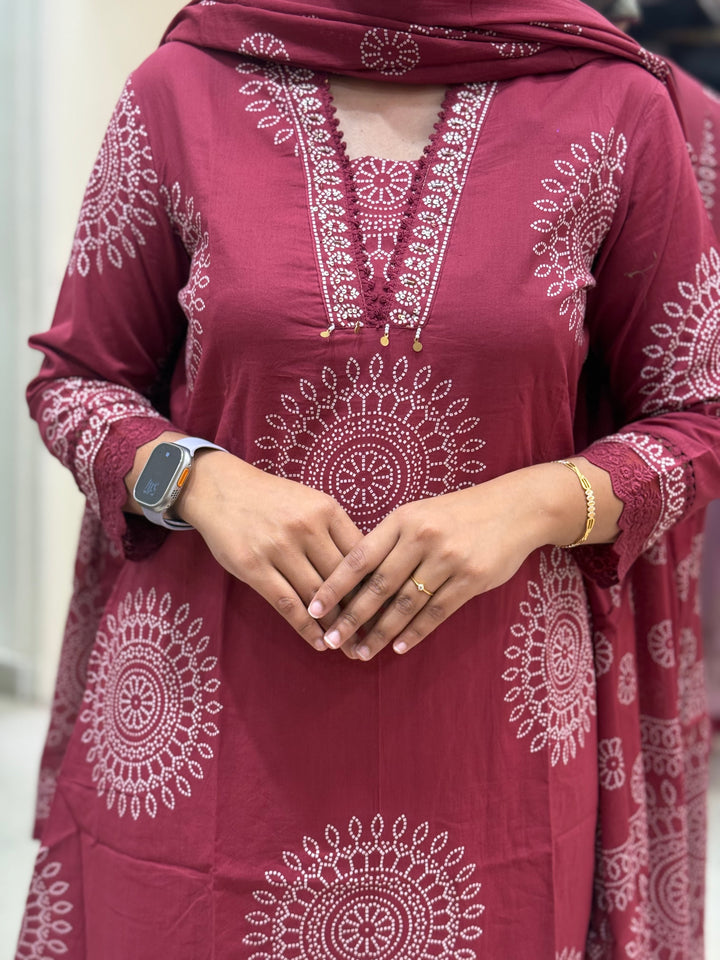 60-60 Cotton A-Line 3 Pc Kurta Set with Palazzo – RADHE97