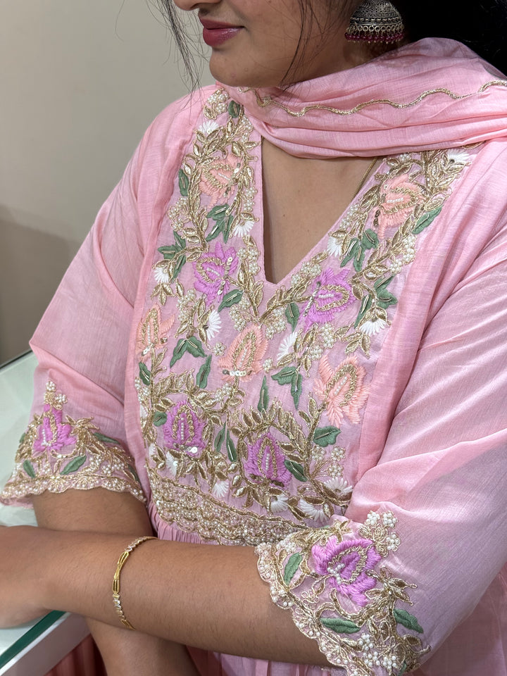 Premium Mul Chanderi Handwork Collection | R206