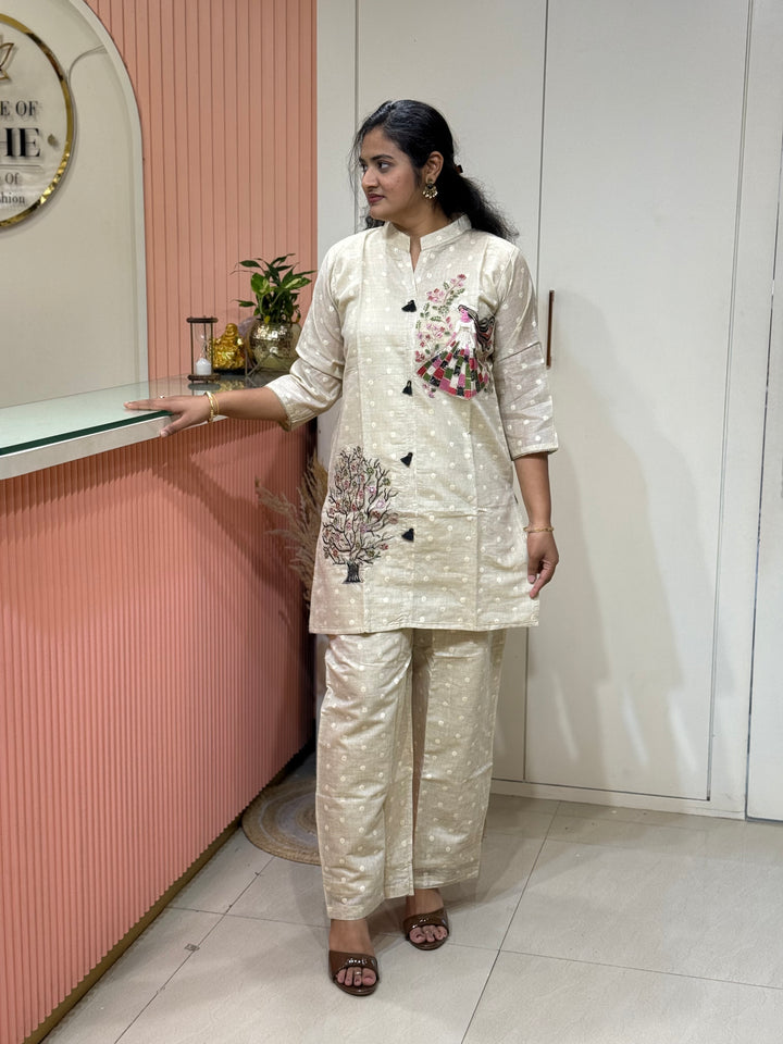 Pure Jamdhani  Two-Piece Designer Collection (Cotton Lining )| R137