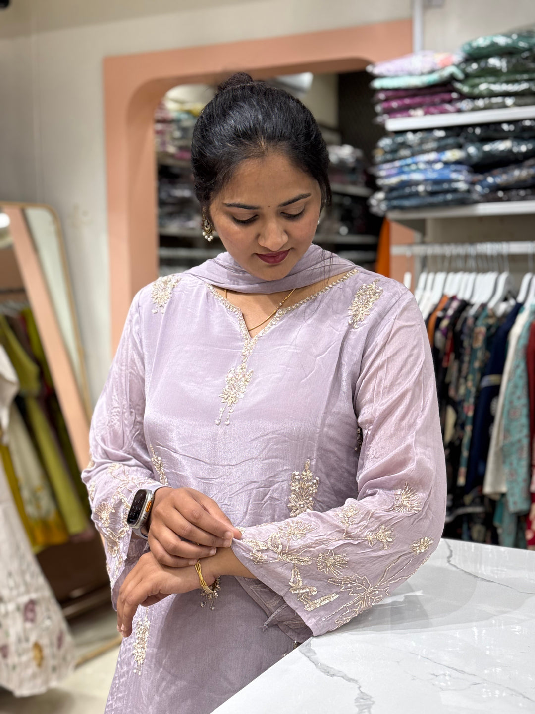 Pure Chinon Handwork Collection Party Wear | R177