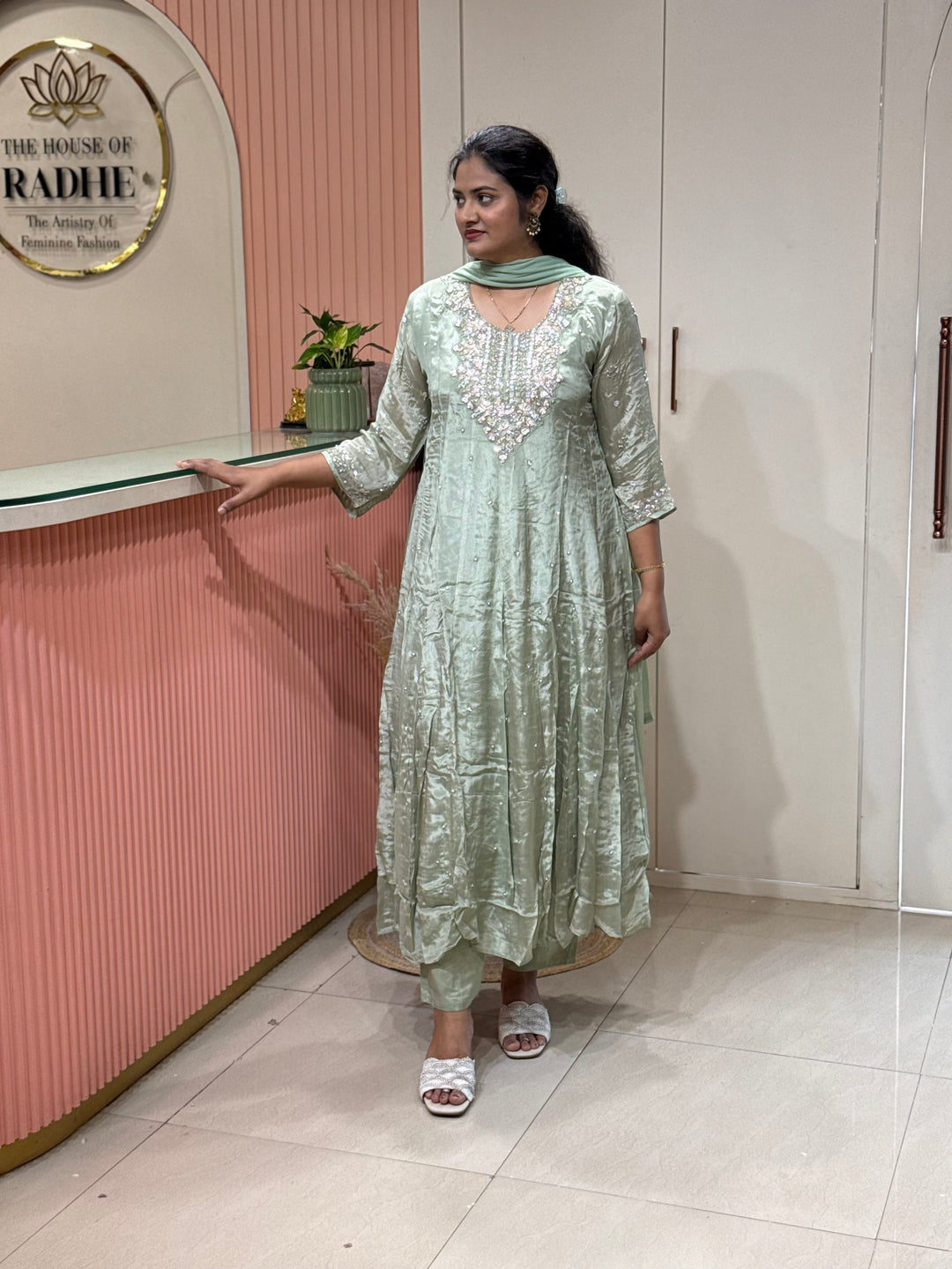 Pure Chinon Handwork Collection Party Wear | R117
