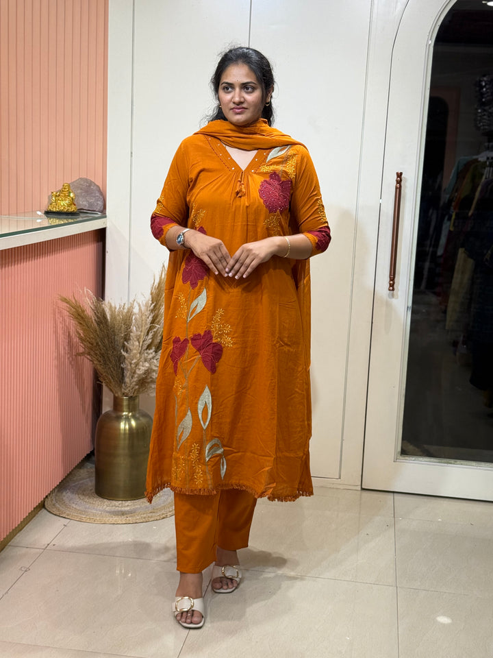 Mul Cotton 3 Pcs Set with cotton lining | R181