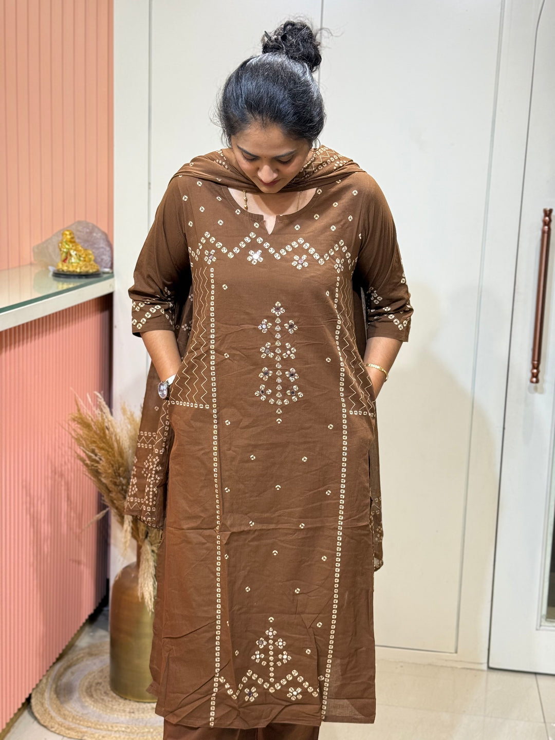 60-60 cotton 3 piece kurta set| R170
