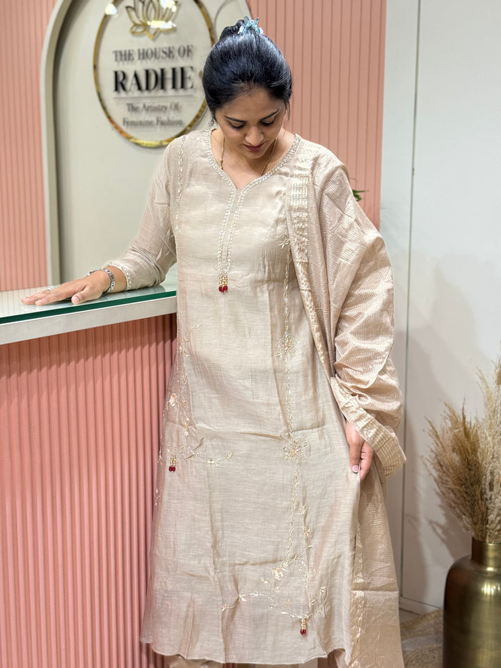 Pure Banarasi Mul Chanderi with Cotton Lining | R218