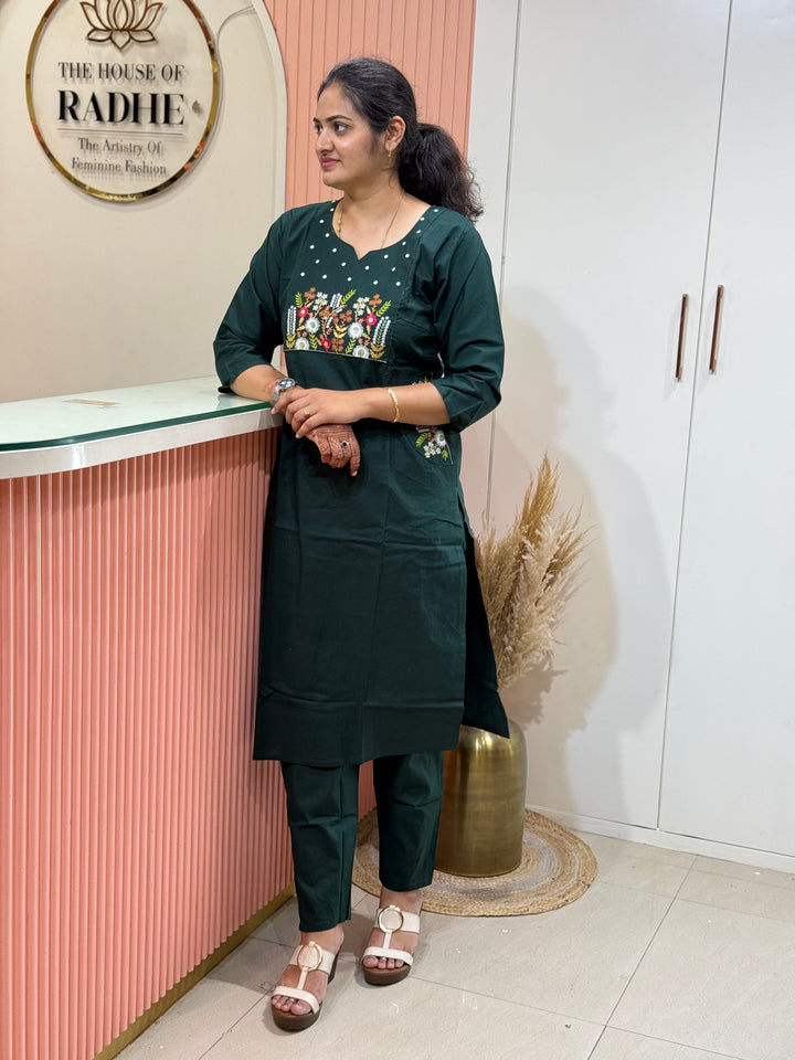 Cotton 2 Pc Kurta Set – Embroidered Collection | R137