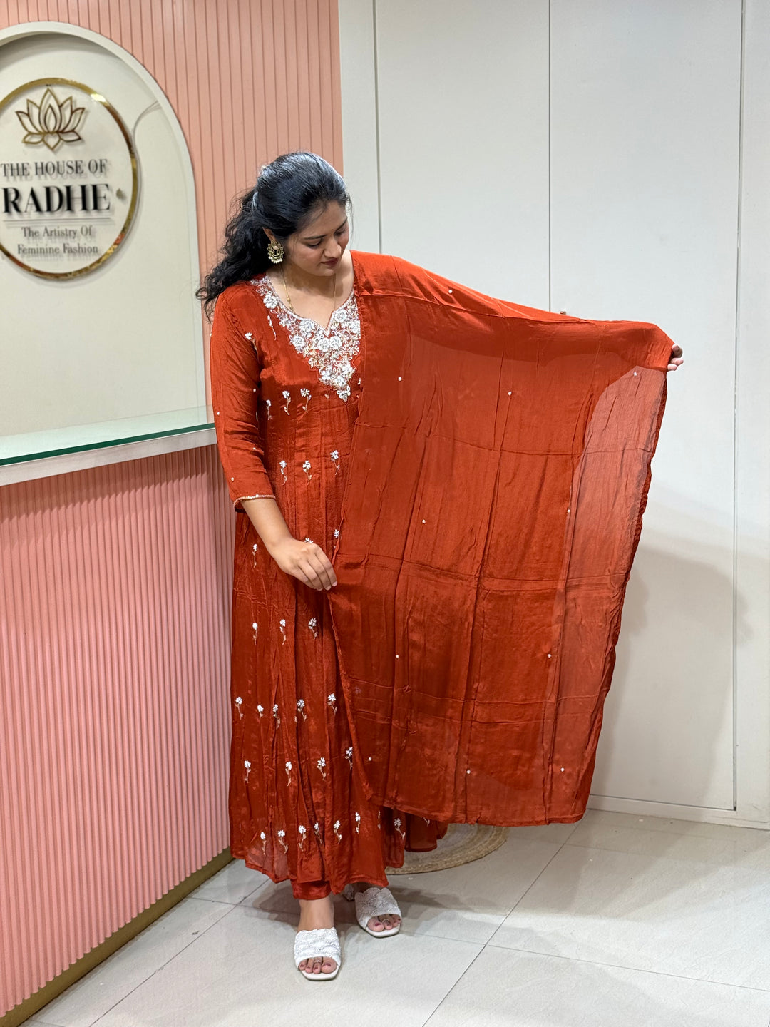 Pure Chinon Festive Collection | Full Handwork, Sequin &amp; Cut Dana | R177