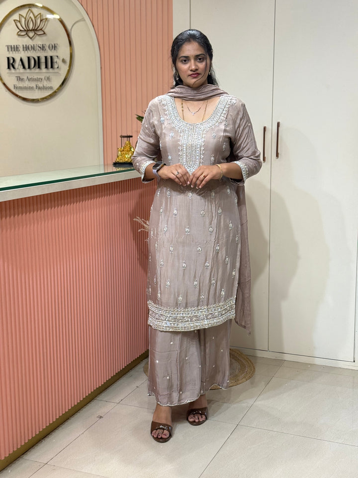 Pure Chinon Handwork Collection Party Wear  | R177