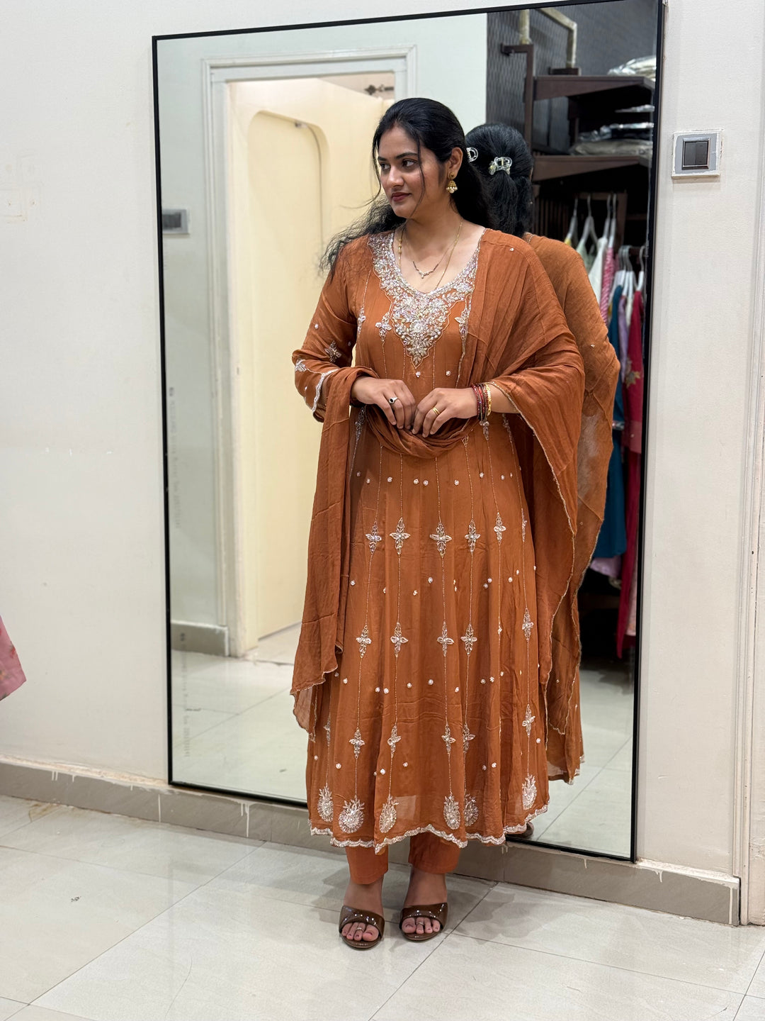 Pure Chinon Handwork Collection Party Wear  | R177