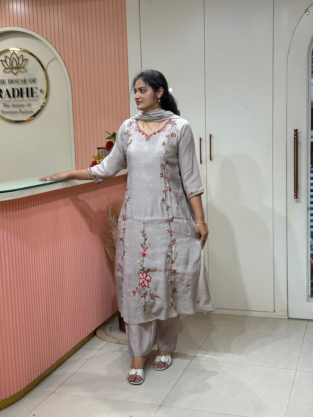 Pure Mul Chanderi Collection with Handwork ( Cotton Lining) | R229