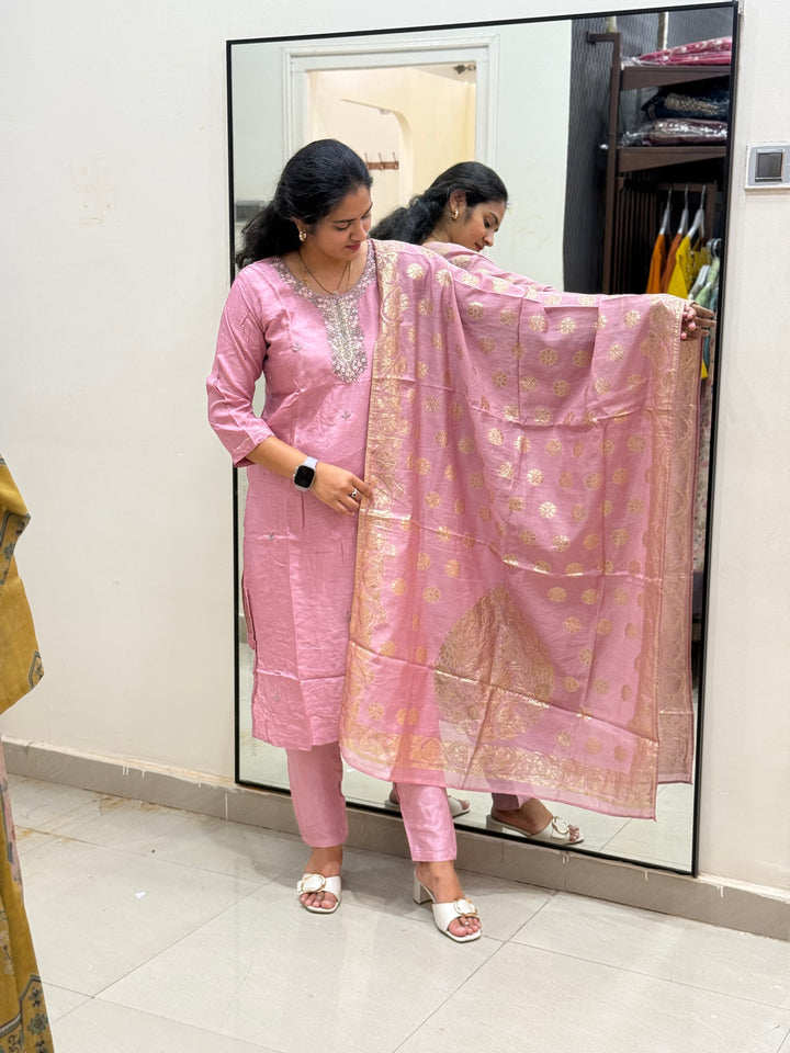 Dola Silk Kurta Set – Elegant Festive Collection | R116